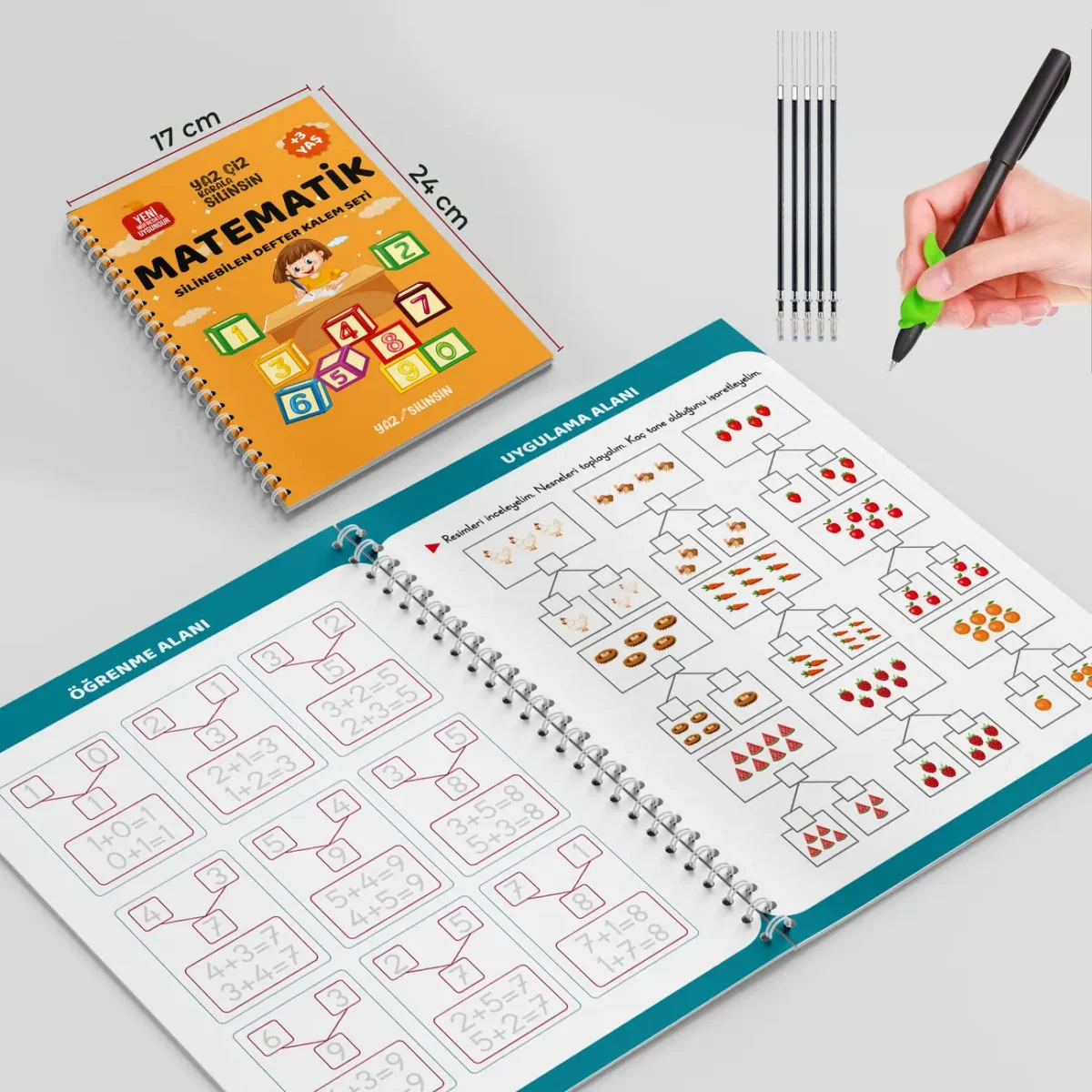 Yaz Silinsin Sihirli ve Oluklu Defter Kalem Seti