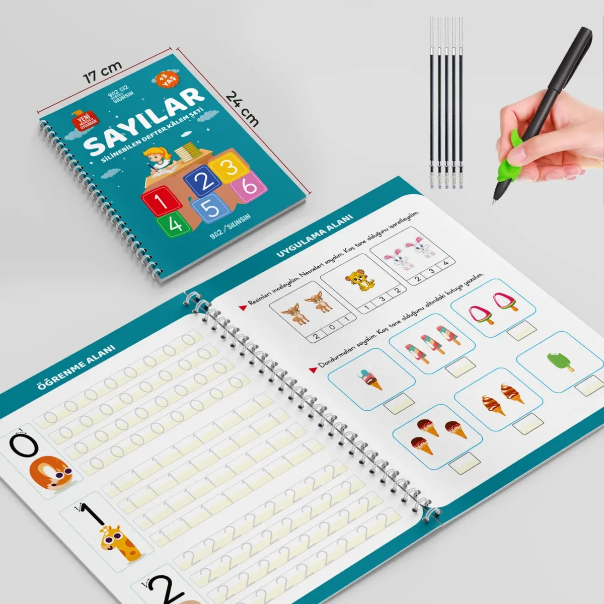 Yaz Silinsin Sihirli ve Oluklu Defter Kalem Seti